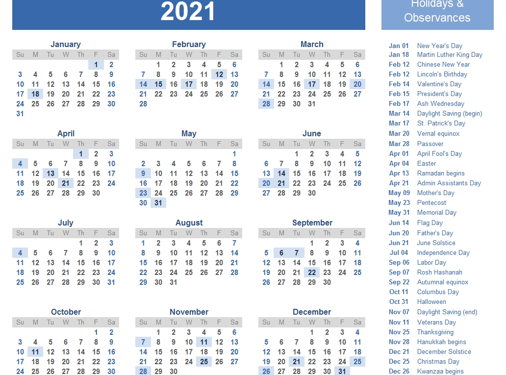 Free Editable 2021 Calendars In Word : 2021 Editable