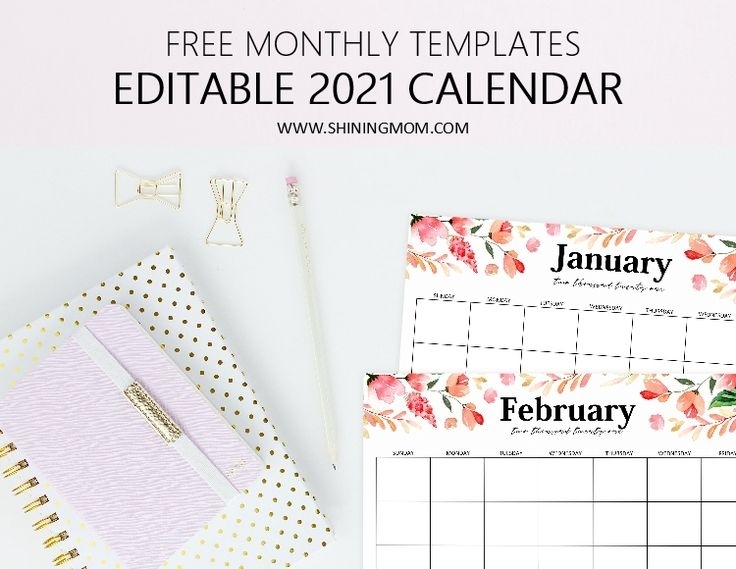 Free Fully Editable 2021 Calendar Template In Word In 2020
