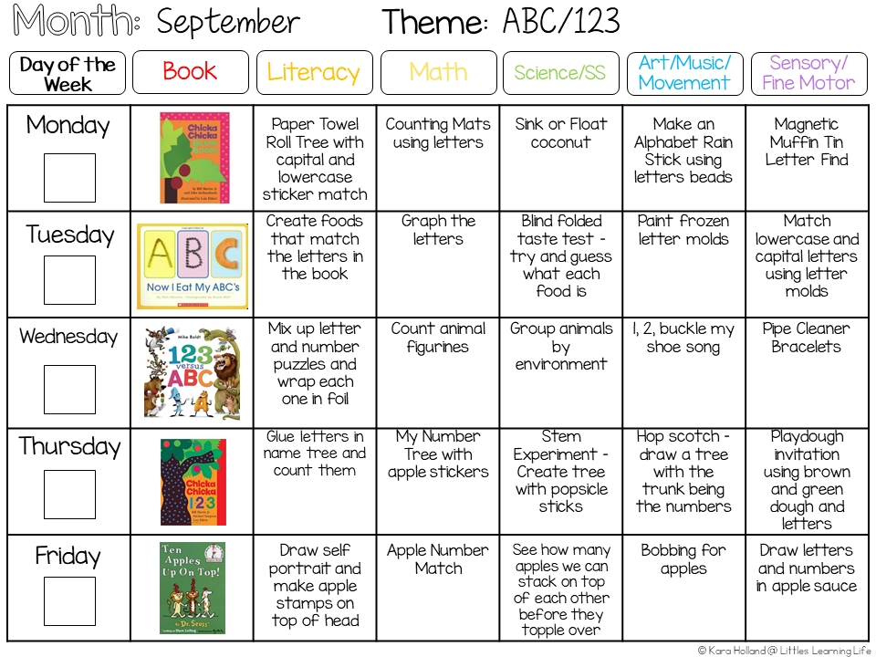 Free Preschool Lesson Plans - Abc/123 Unit | Preschool