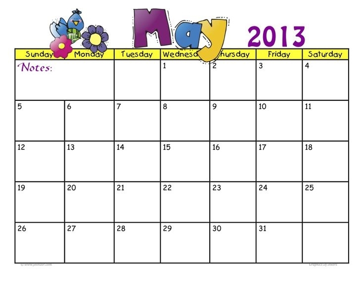 Free Printable 2013 Monthly Calendars | Free Printable