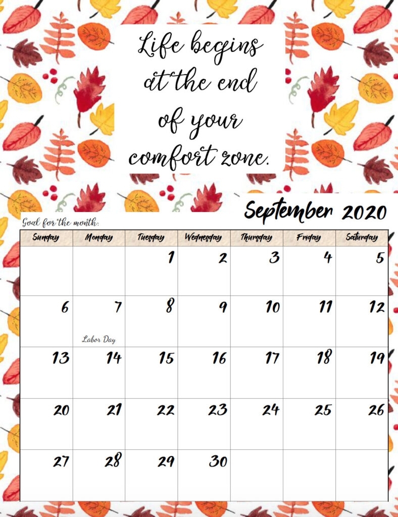 Free Printable 2020 Monthly Motivational Calendars