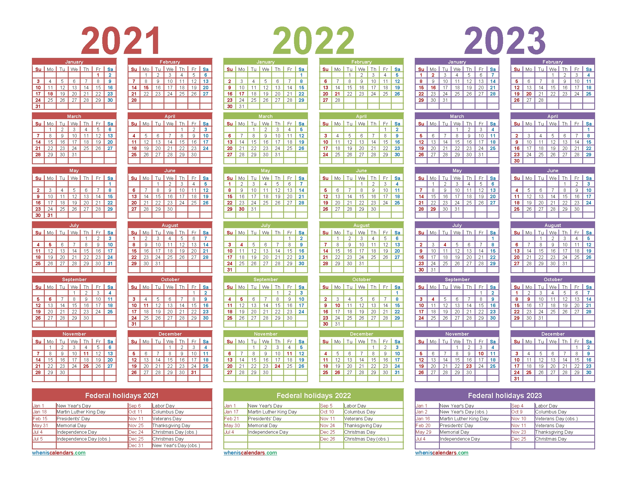 Free Printable 2021 And 2022 And 2023 Calendar Word, Pdf