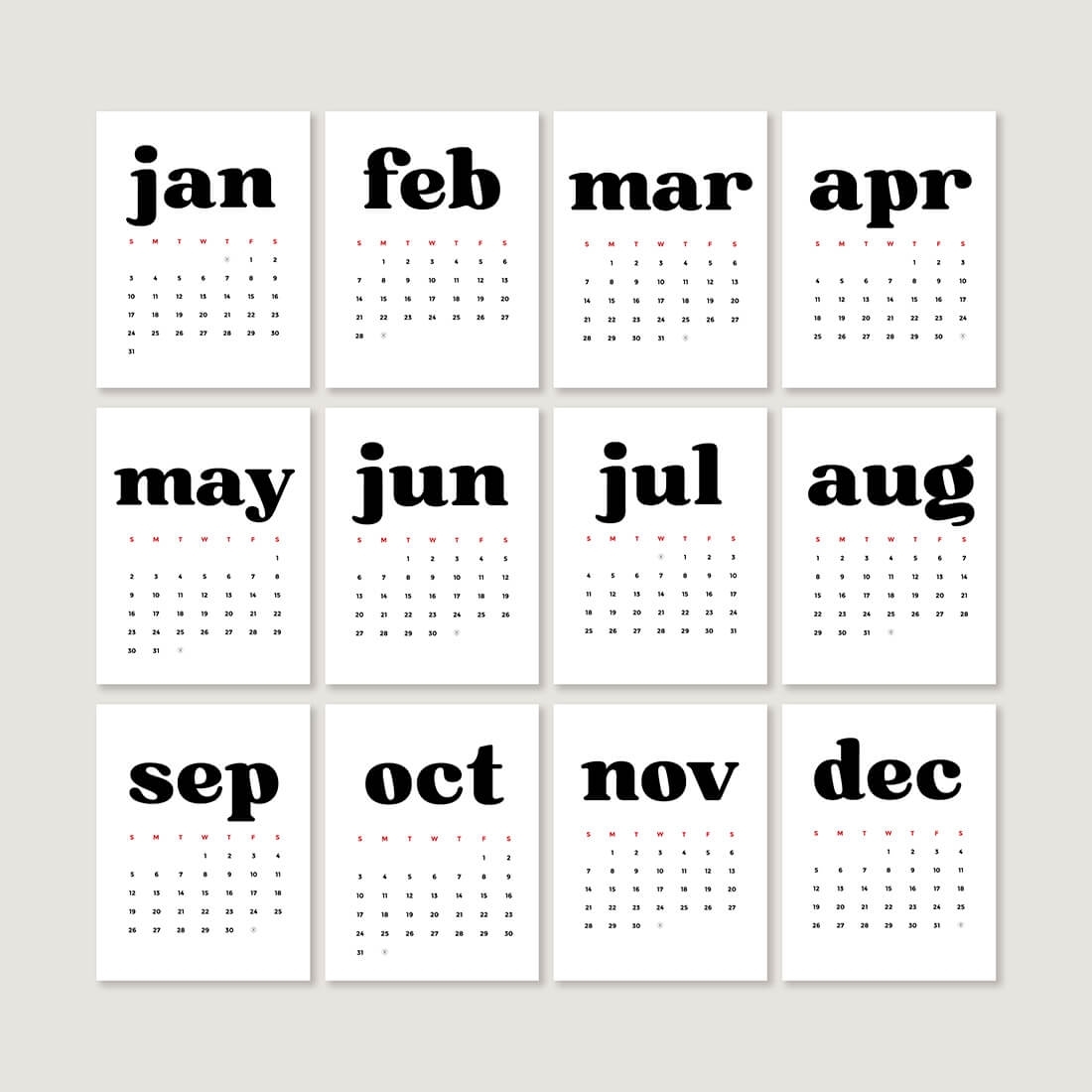 Free Printable 2021 Calendar • Little Gold Pixel