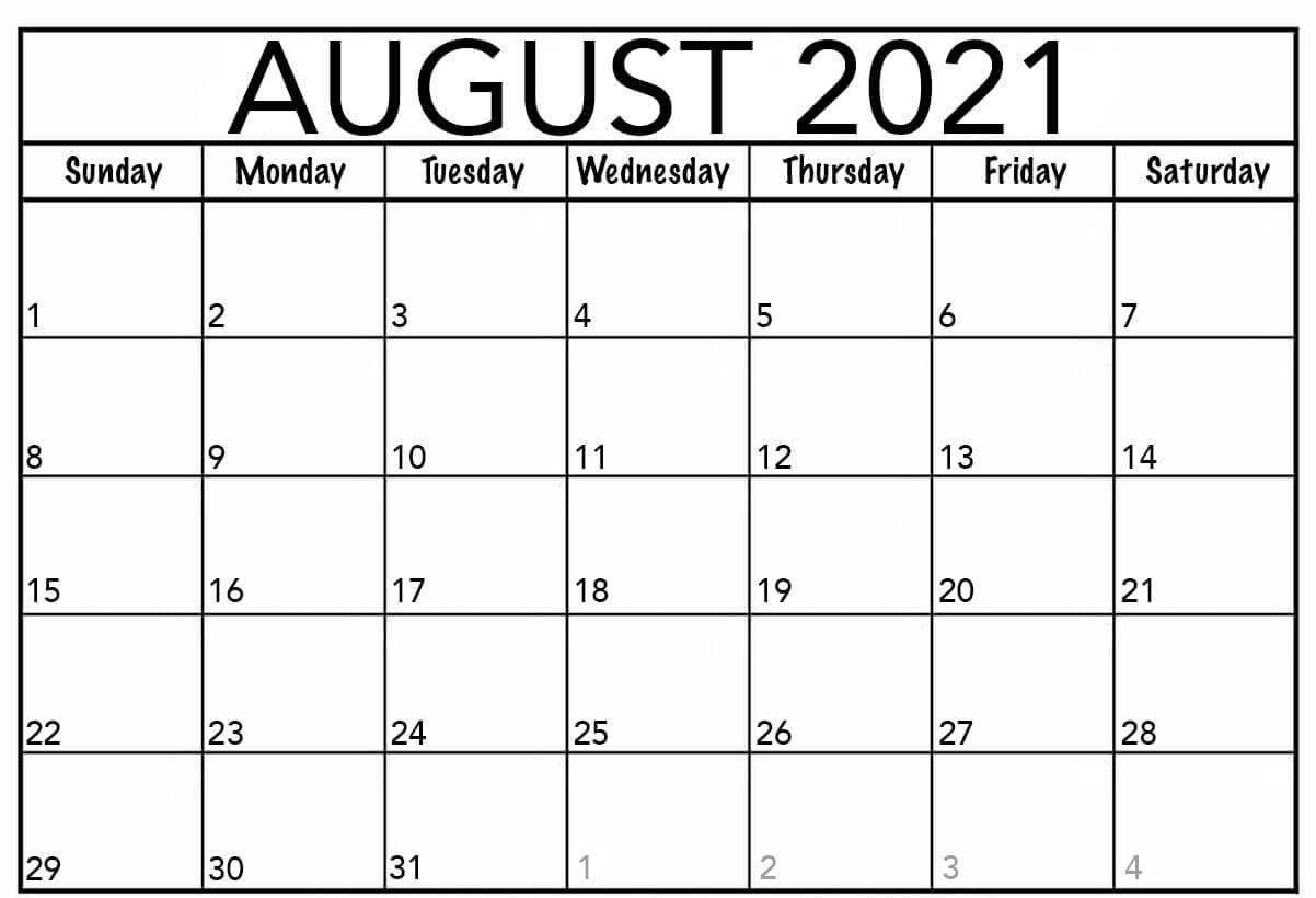 Free Printable 2021 Monthly Calendar Templates