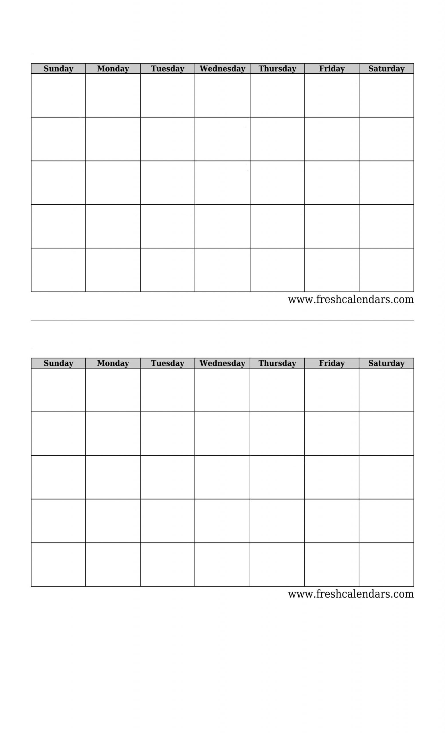 Free Printable Blank Calendar 2020