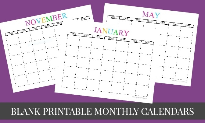Free Printable Blank Monthly Calendars - 2020, 2021, 2022