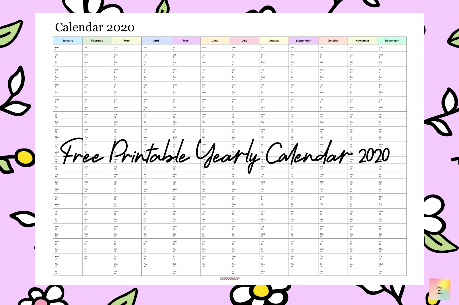 Free Printable Calendars 2020 Vol 6