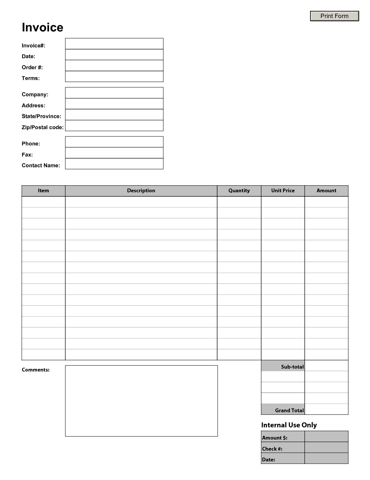 Free Printable Invoice Template | Invoice Template Free
