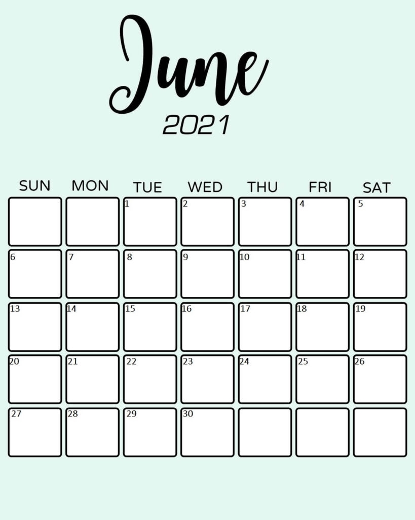 Free Printable June 2021 Calendar - Calendarkart