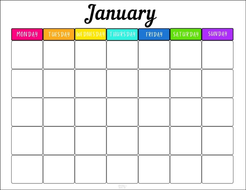 Free Printable Monthly Schedule Template-Two Cute Designs!