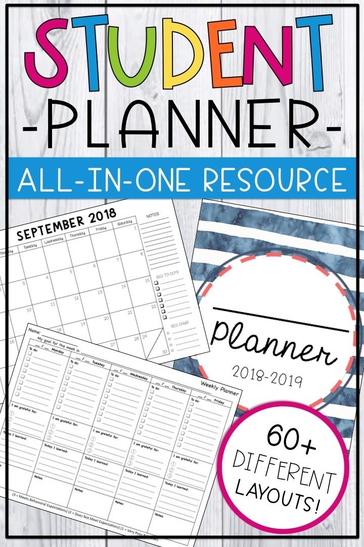 Free Printable Student Planner - Student Binder - Calendar