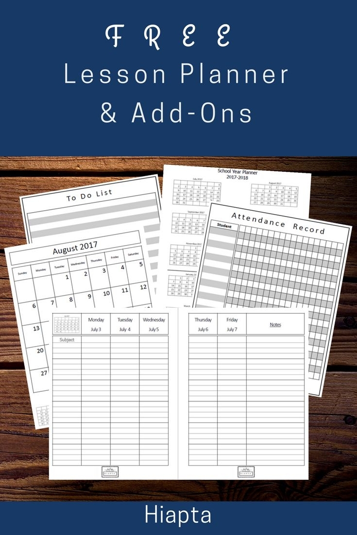 Free Printables: Lesson Planner, School Calendar