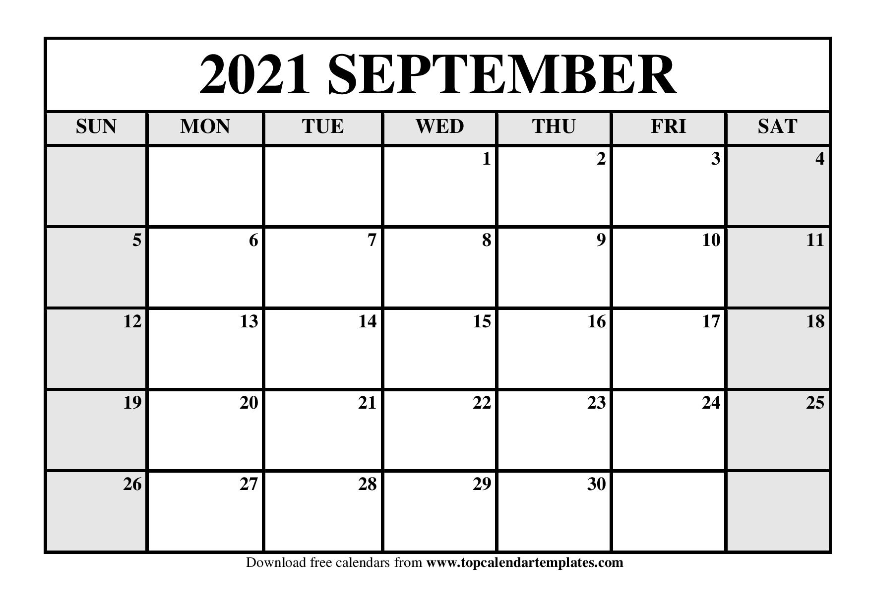 Free September 2021 Calendar Printable (Pdf, Word) Templates