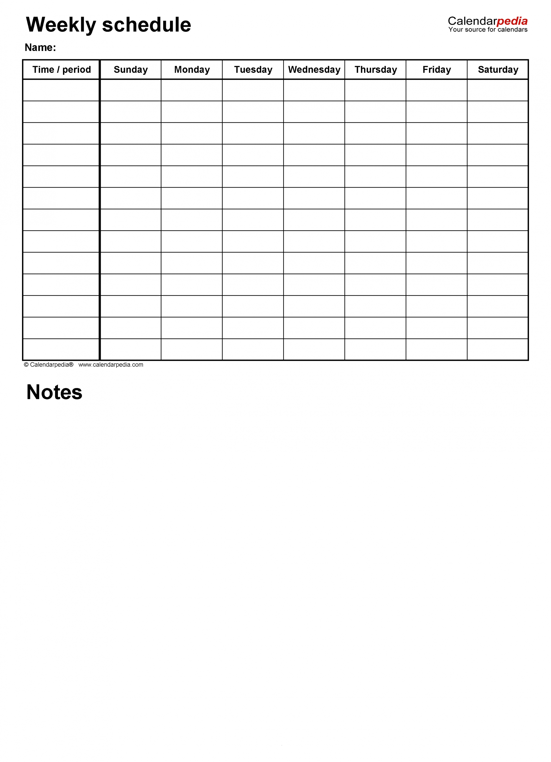 Free Weekly Schedules For Excel - 18 Templates