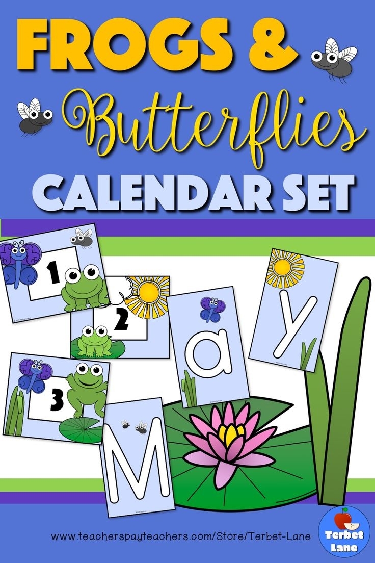 Frogs And Butterflies Calendar Set | Class Organization