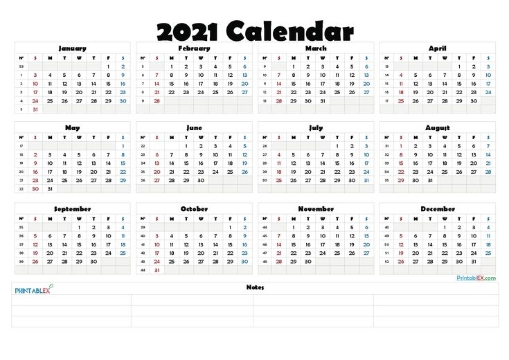 Gregorian Calendar 2021 Week Number In 2021 | Printable