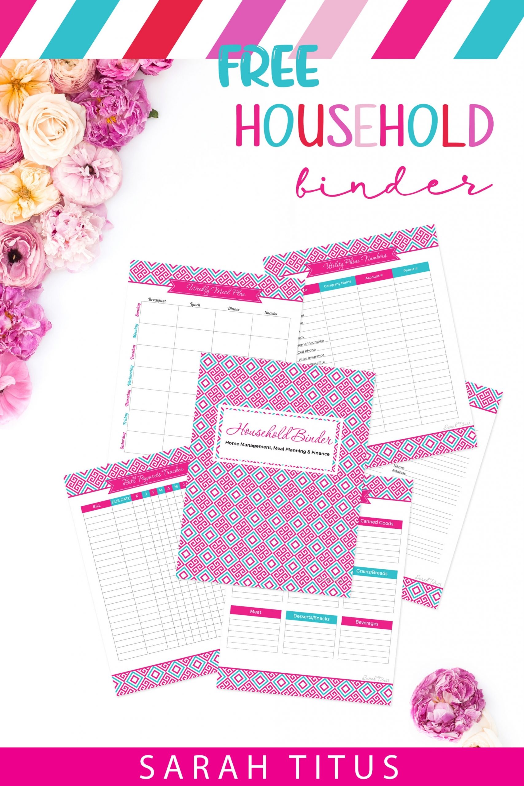 Household Binder Free Printables - Sarah Titus