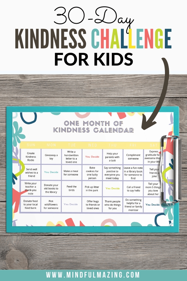 Kindness Calendar 2021 For Kids | Month Calendar Printable