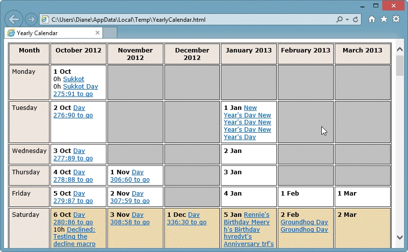 How To View A Yearly Calendar