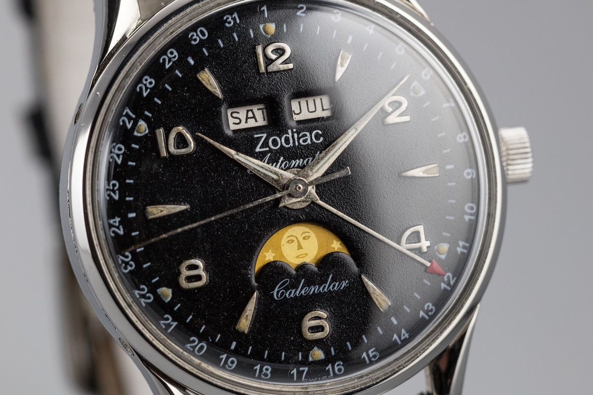 Hq Milton - Vintage 1950&#039;S Zodiac Triple Date Moonphase