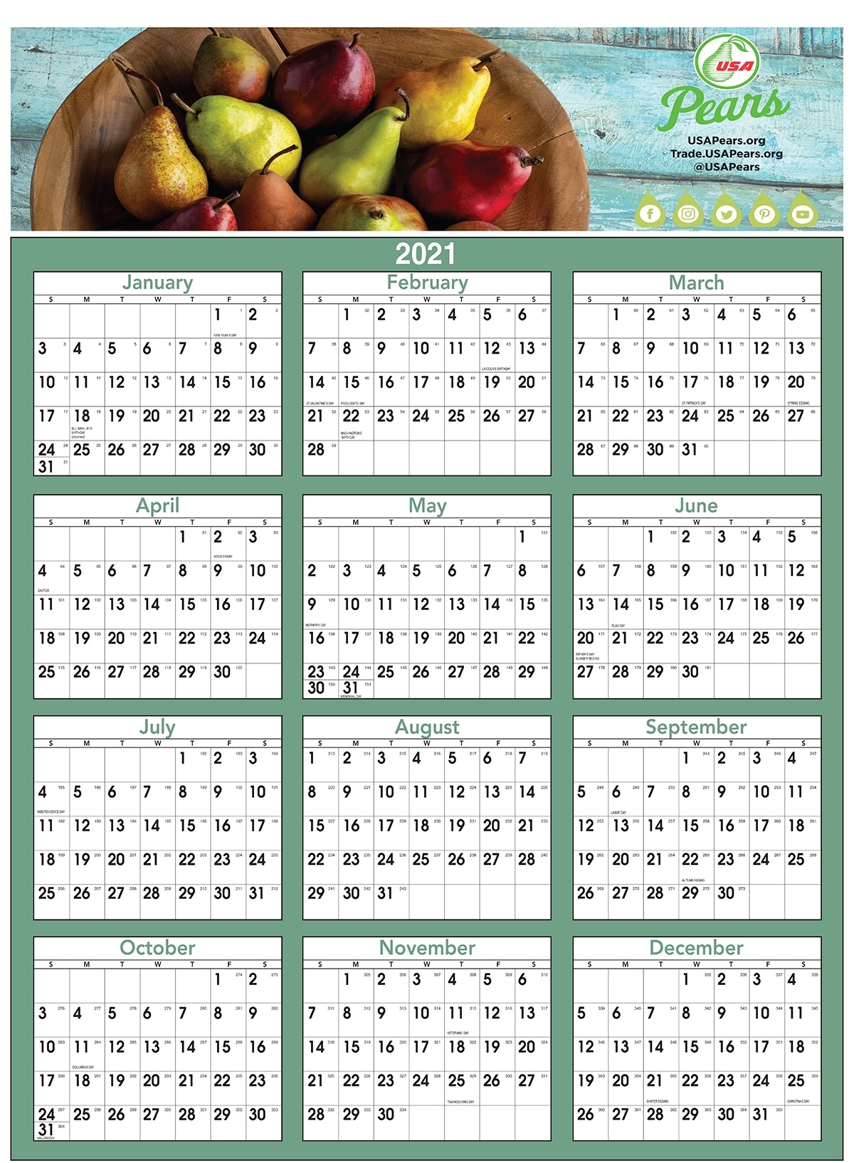 Huge Economical Full Color Year-At-A-Glance Calendar