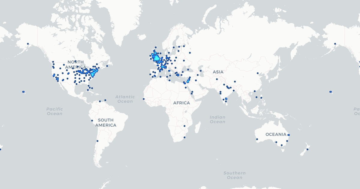 Internet Archive Book Locations - 1800-2013