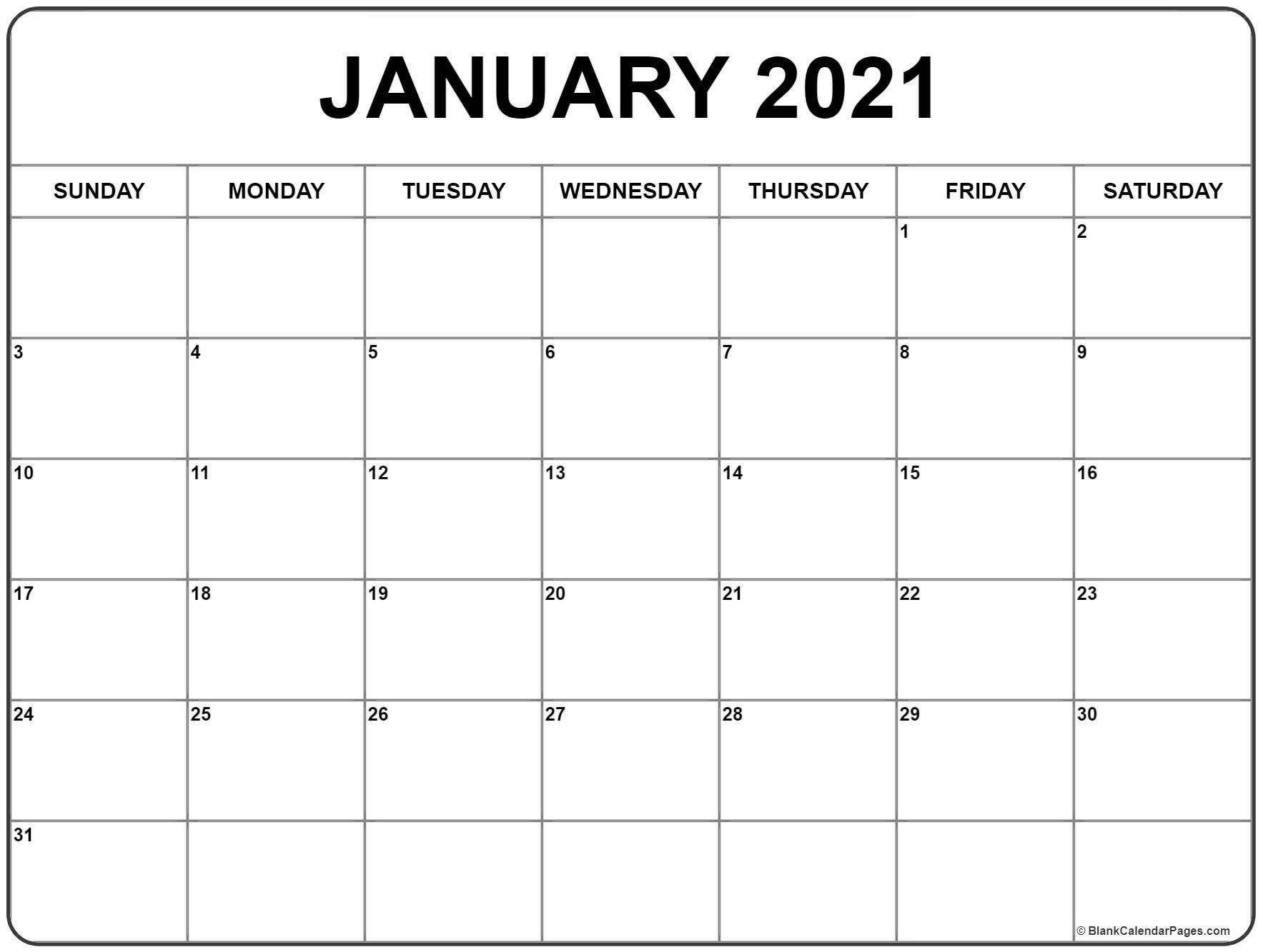 January 2021 Calendar Printable | Print Calendar, Free