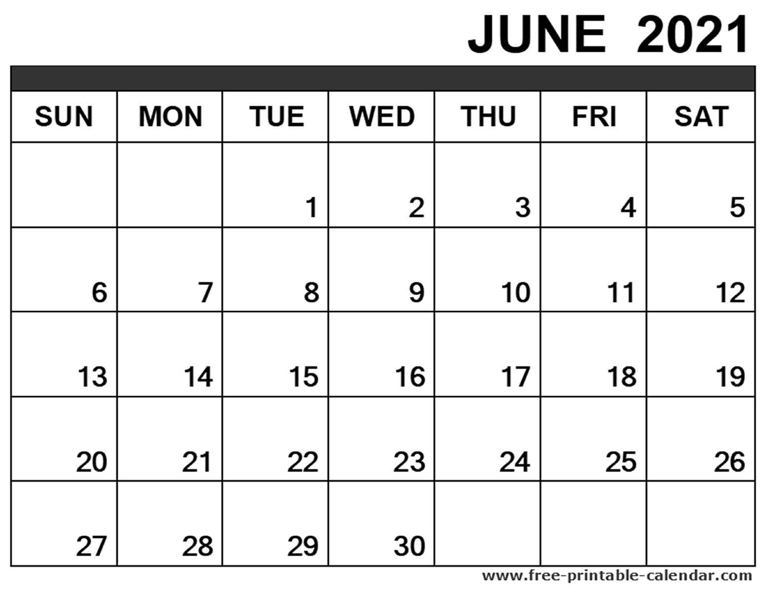 June 2021 Calendar Printable - Free-Printable-Calendar