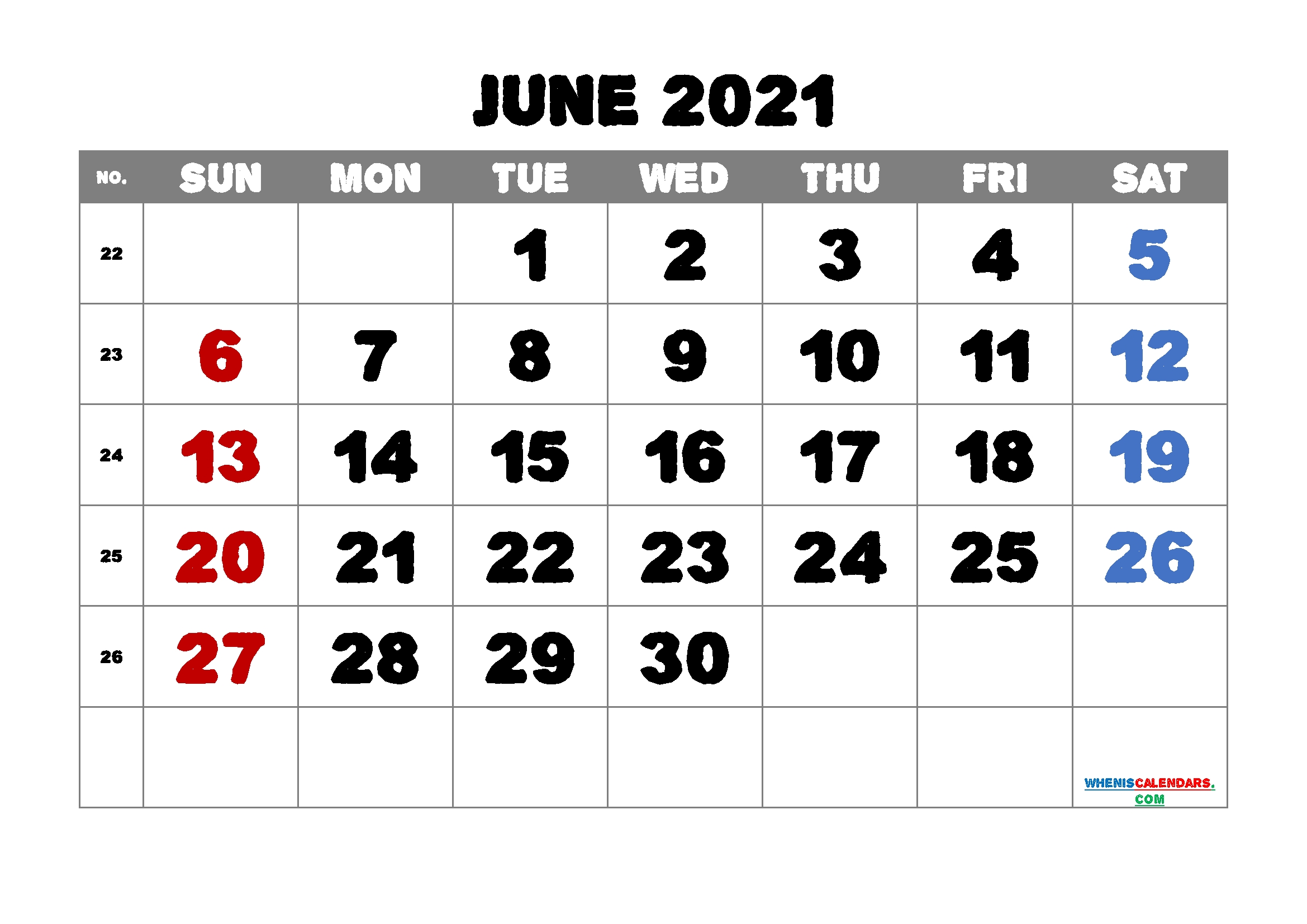 June 2021 Calendar Printable Free | Template M21Alphaecho1