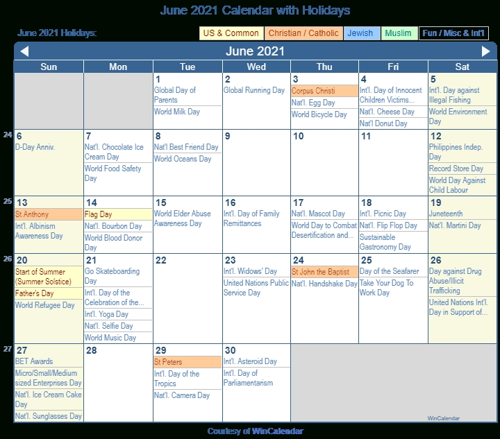 June 2021 Calendar With Us Holidays | Calendar 2021