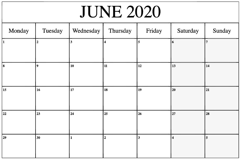 June Calendar 2020 | Calendar Printables, Calendar