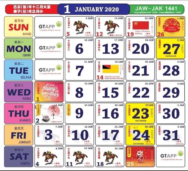 Kalendar 2020 Malaysia Cuti Sekolah - Bawahata