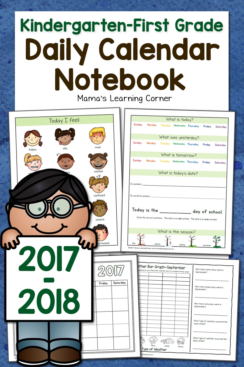 Kindergarten-First Grade Calendar Notebook - Mamas