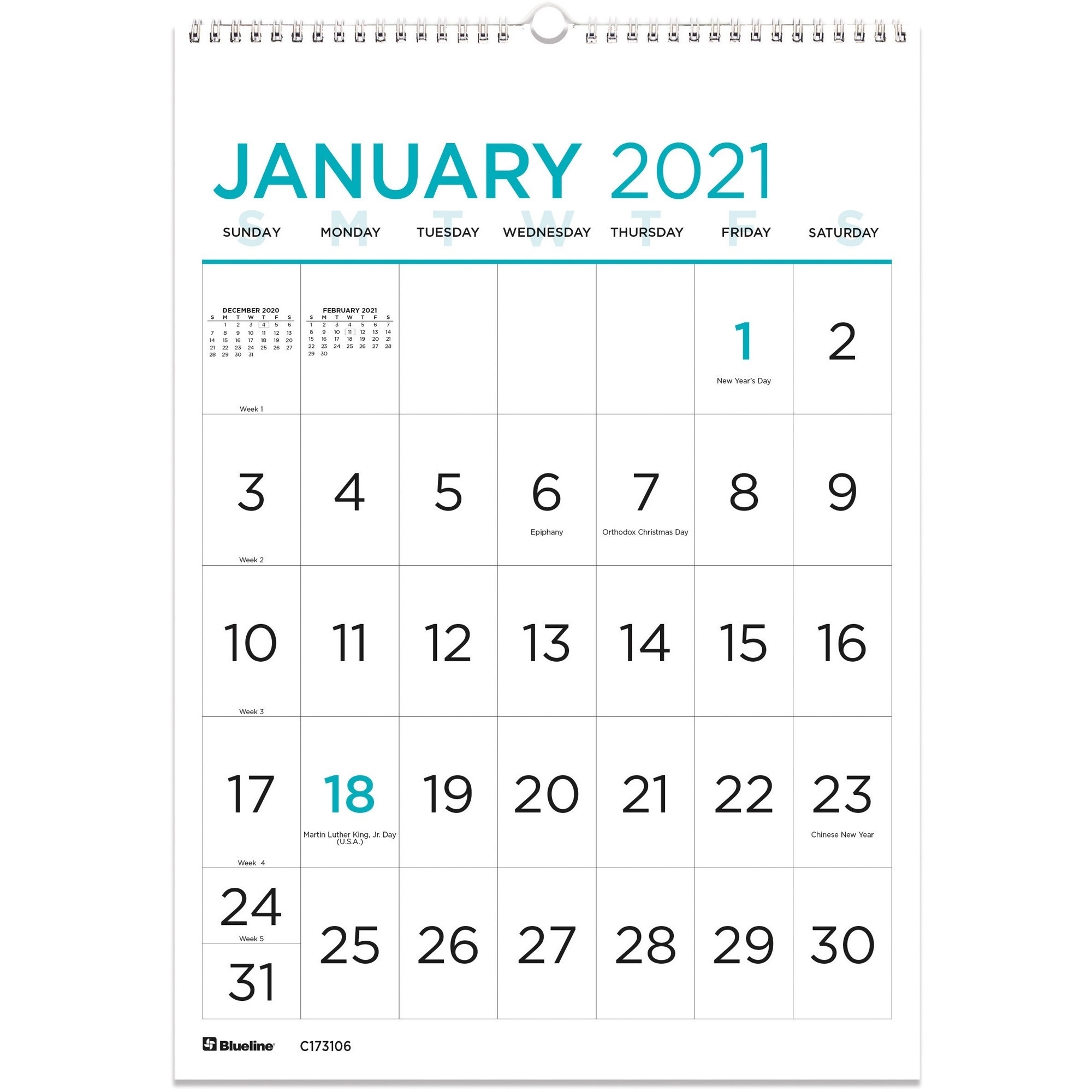 Large Print Wall Calendar - Walmart - Walmart