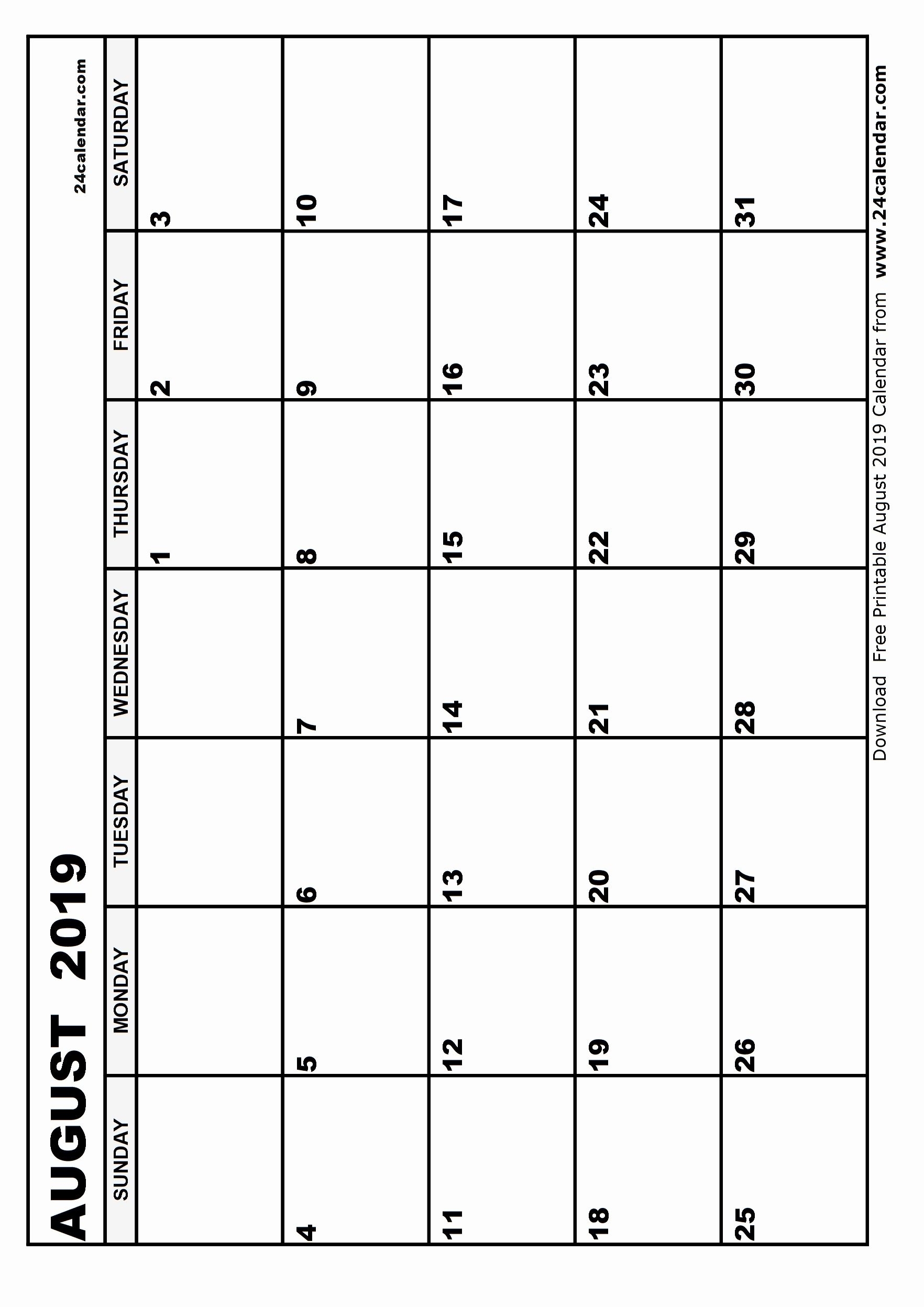 Luxury 34 Illustration Free Printable August 2019 Calendar