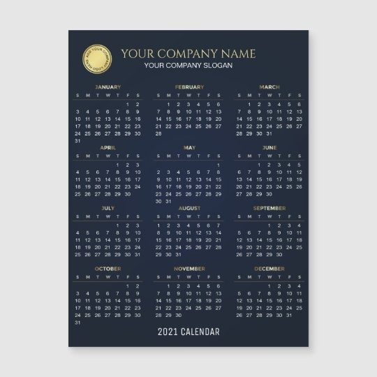 Make Your Own 2021 Company Calendar Magnetic Card | Zazzle