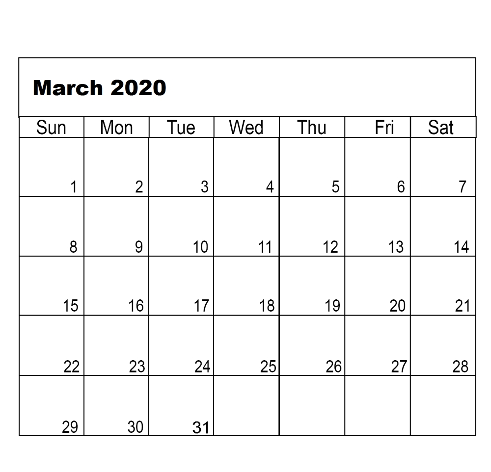 March 2020 Calendar Printable | Free Printable Calendar