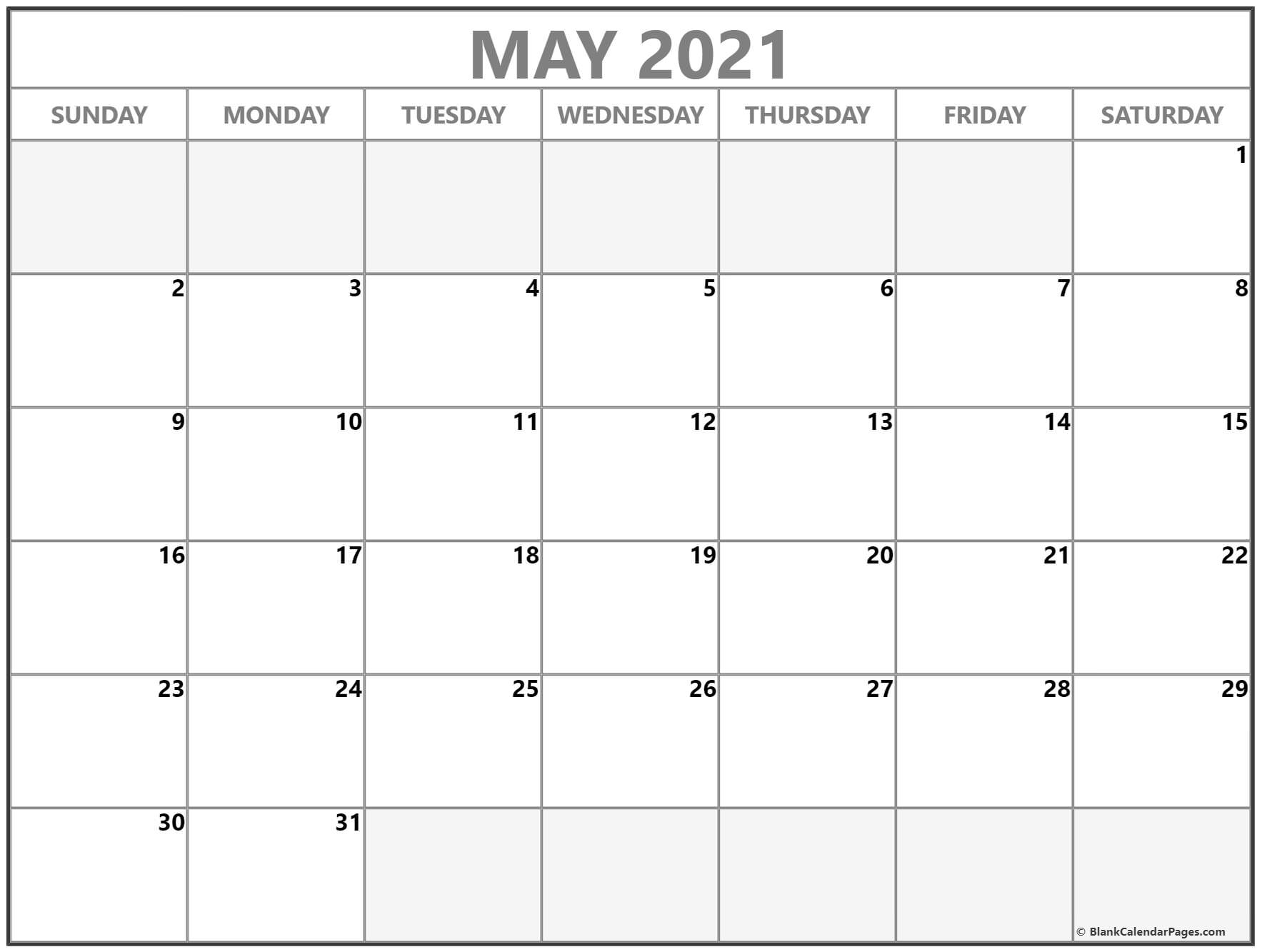 May 2021 Calendar | Free Printable Calendar Templates