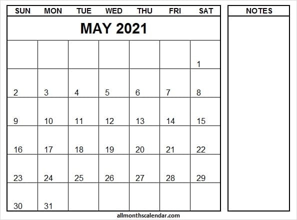 May 2021 Calendar Mon To Fri - Free Printable Calendar