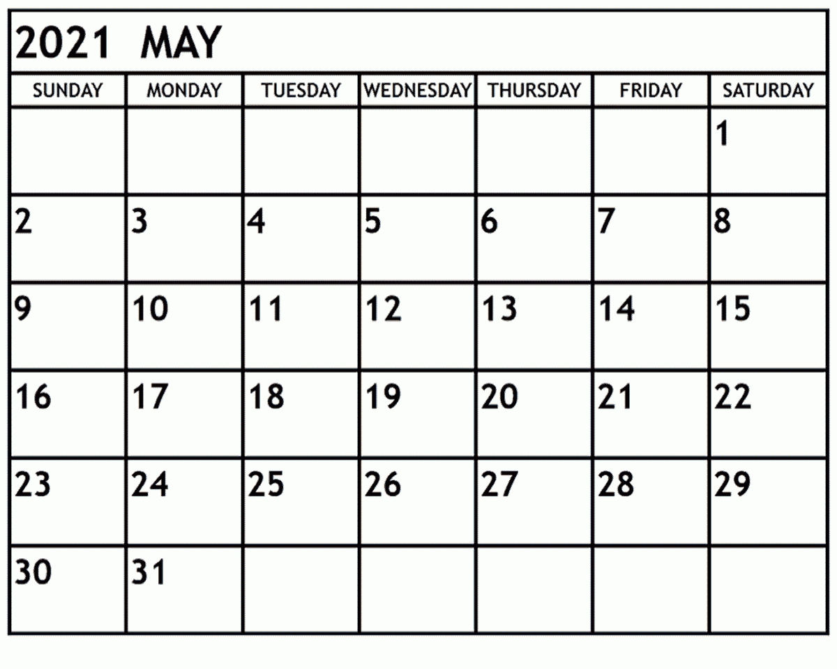 May 2021 Calendar Template With Holidays - Thecalendarpedia