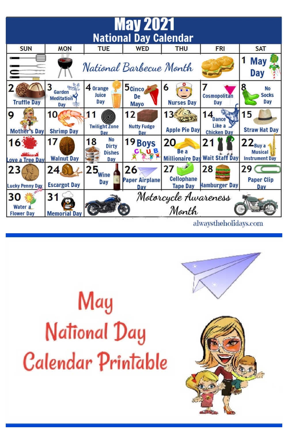 May National Day Calendar - Free Printable - Always The