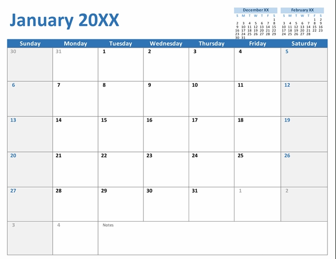 Microsoft Word 2021 Printable Monthly Calendar With