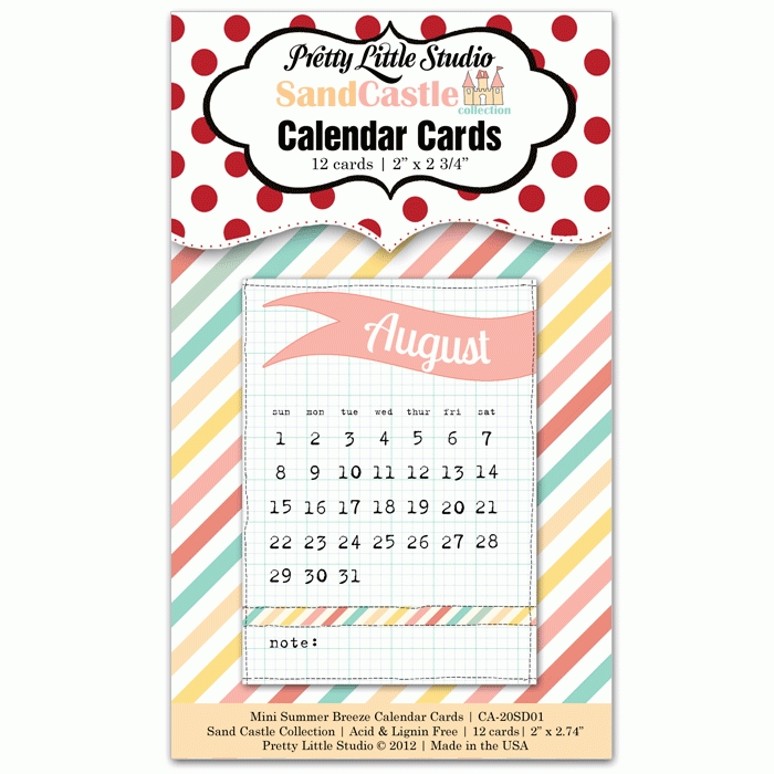 Mini Summer Breeze Calendar Cards [Ca-20Sd01] : Pretty