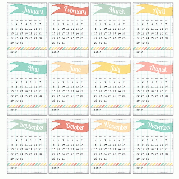 Mini Summer Breeze Calendar Cards [Ca-20Sd01] : Pretty