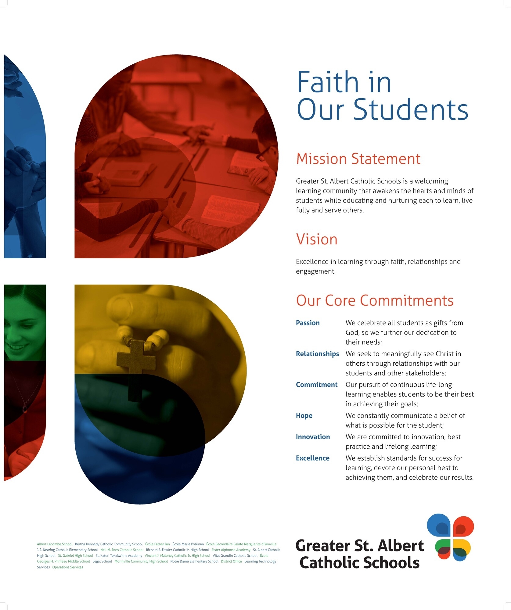 Mission, Vision &amp; Values | Greater St. Albert Catholic Schools