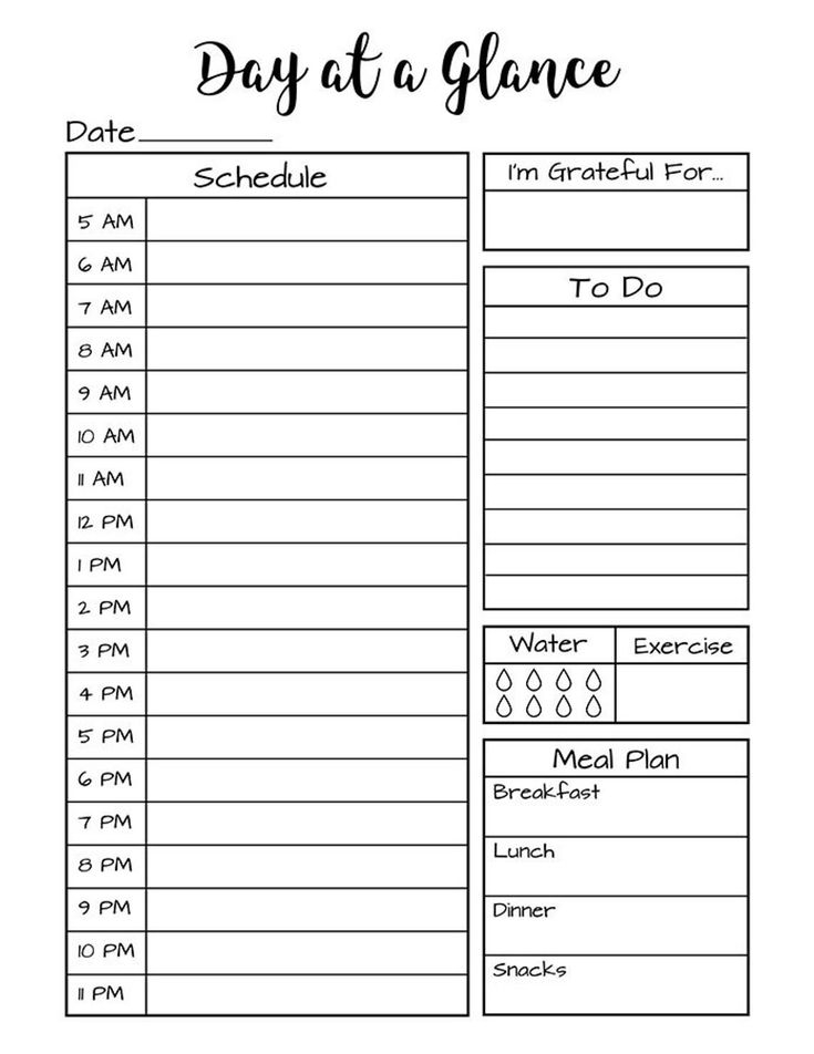 Month At A Glance Printable + Day At A Glance Bullet