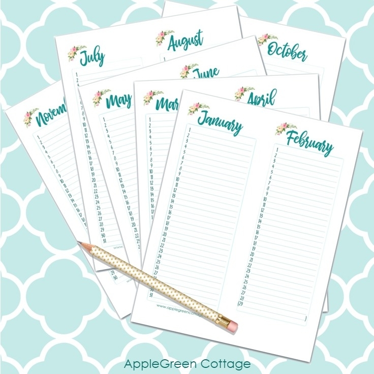 Monthly Calendar - Free Printable For All The Birthdays