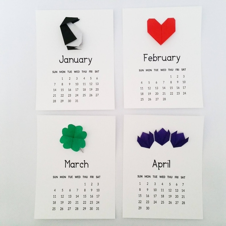 New 2021 Mini Origami Calendar: Origami Quarter Page Desk