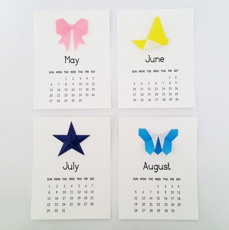 New 2021 Mini Origami Calendar: Origami Quarter Page Desk