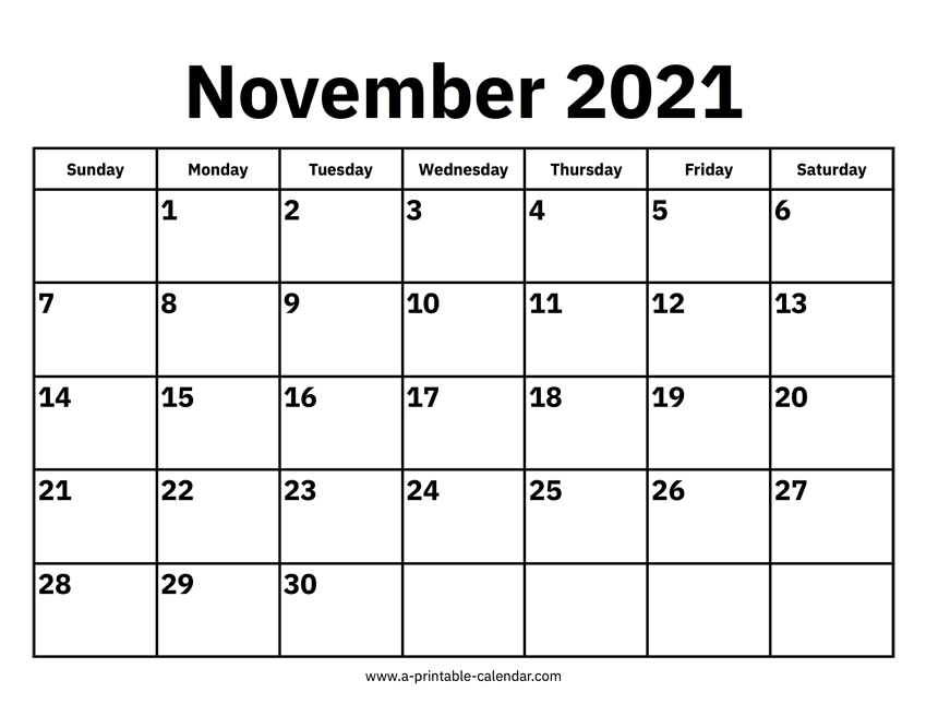 November 2021 Calendar